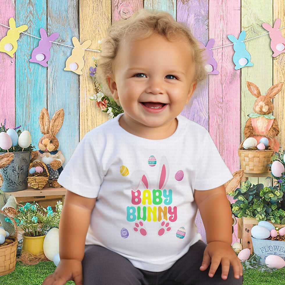 Miniature : Baby Bunny #9 Boys Or Girls Colorful Easter Toddler Shirt