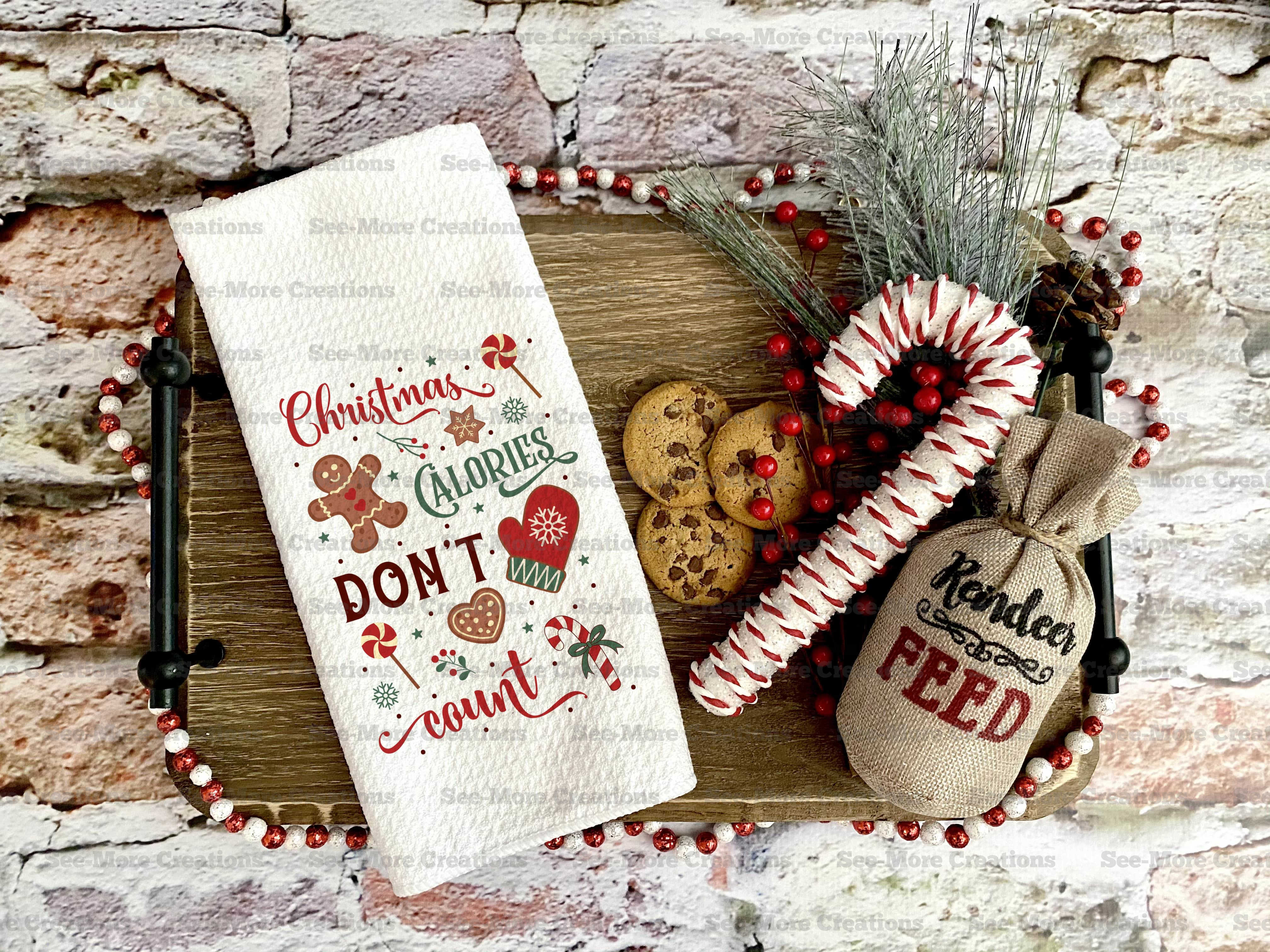 Christmas Calories Don't Count #2 Kitchen Towel