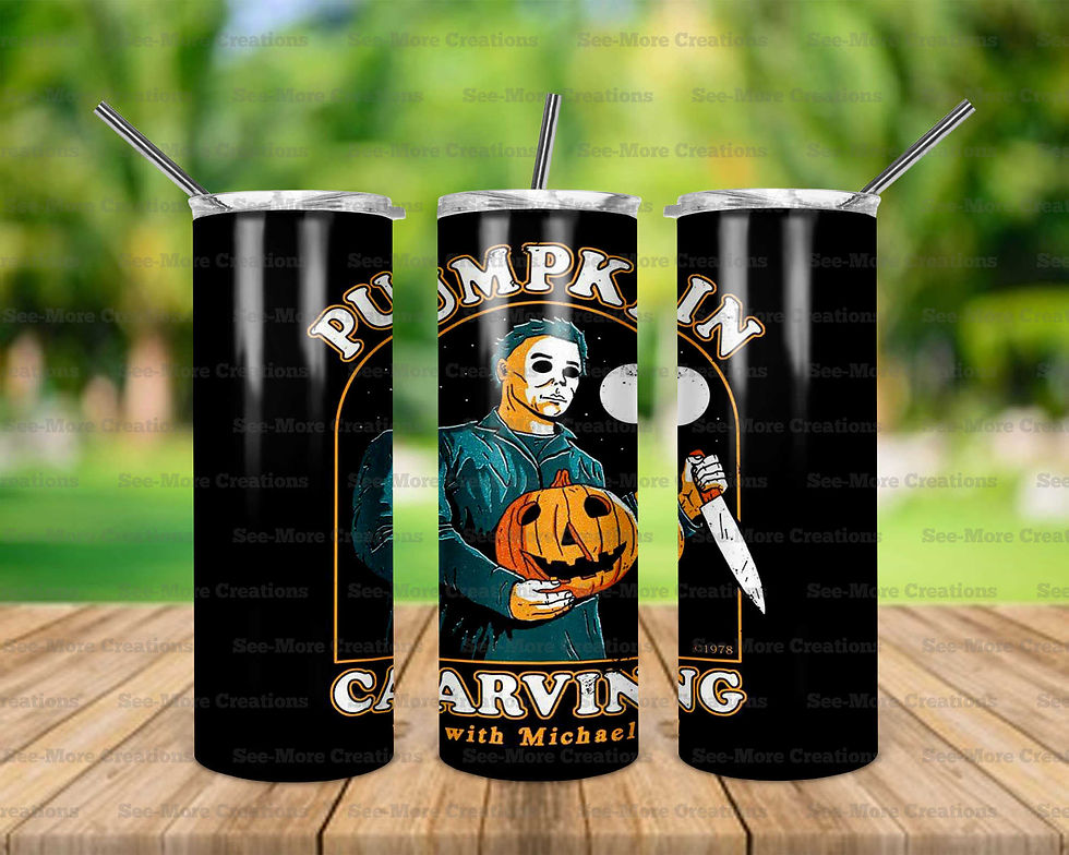 Michael Myers #2 Pumpkin Carving Horror Movie Skinny & Kids Tumblers