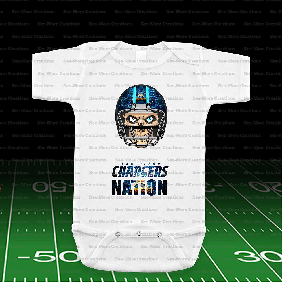 Thumbnail: Los Angeles Chargers Nation Skull Football Bib, Jumper & Shirt