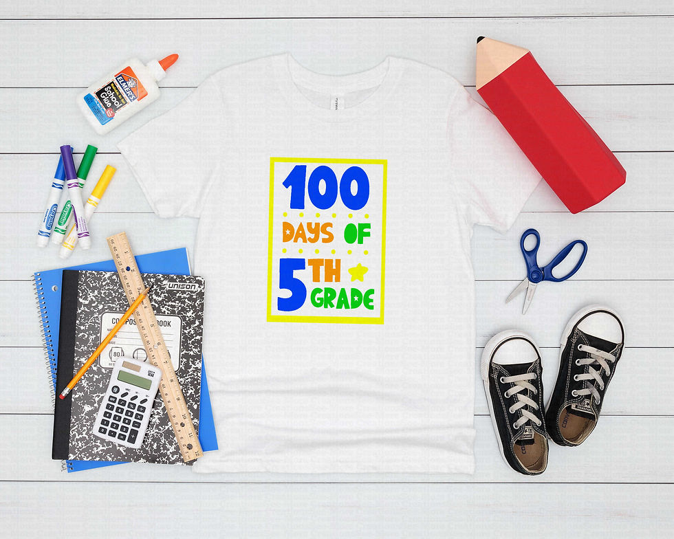 Miniatura: 100 Days Of Fifth Grade #1 Boys School Shirt