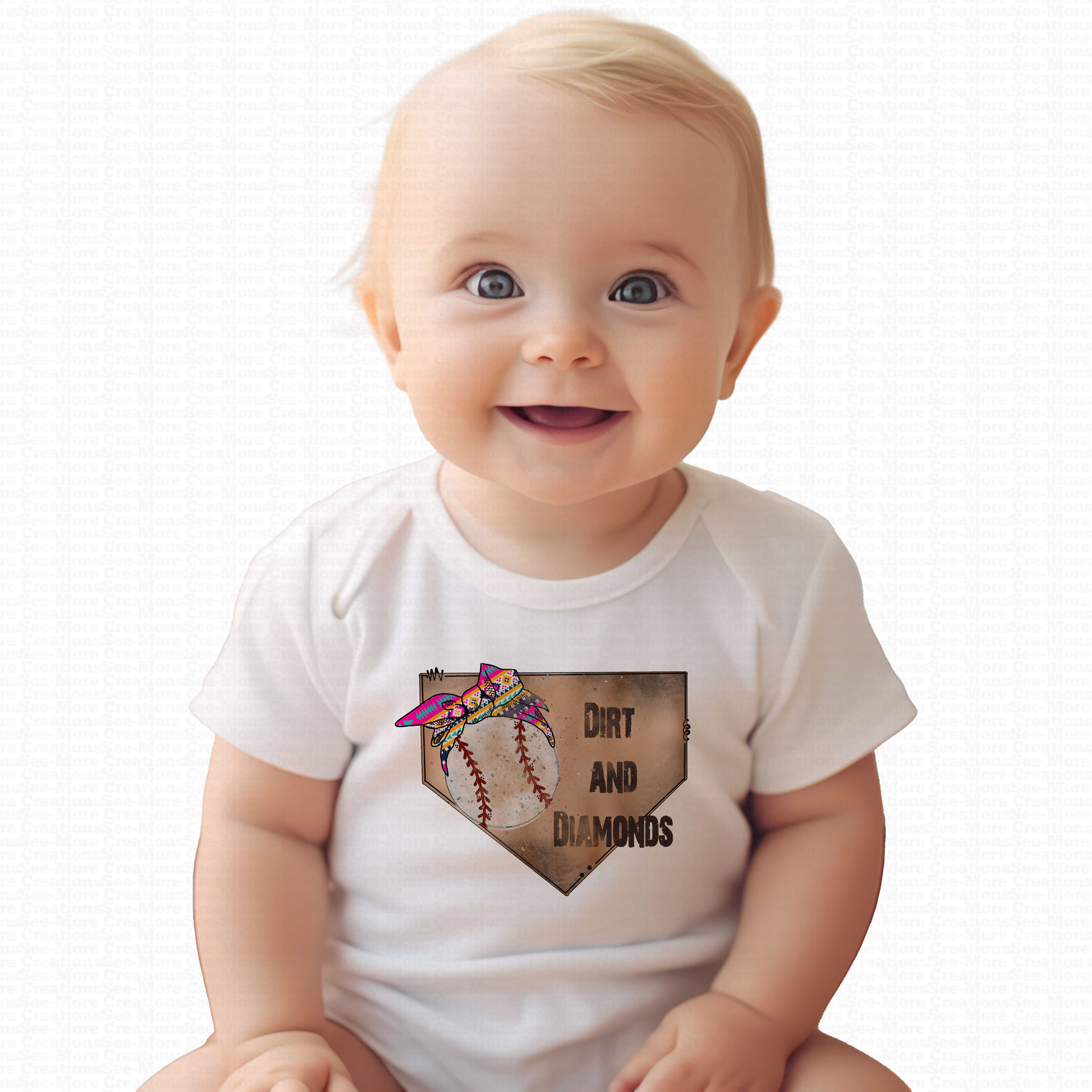 Dirt And Diamonds #1 Girls Baseball Bodysuit