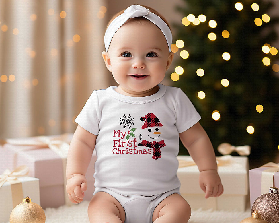 Thumbnail: My First Christmas #35 Boys Or Girls Snowman Christmas Bodysuit
