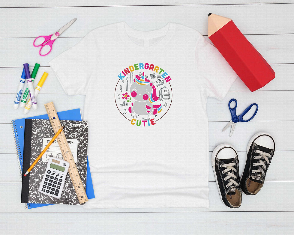 Thumbnail: Kindergarten Cutie #3 Girls Unicorn School Shirt