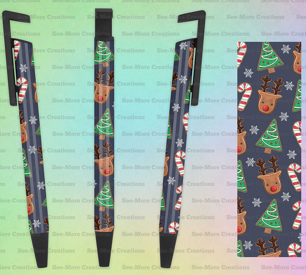 Christmas Cookies #47 Reindeer Candy Cane Tree Pen