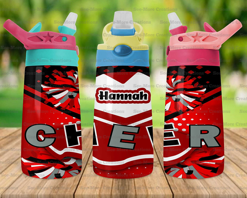 Thumbnail: Cheerleading #16 Red/Black Uniform Personalize W/Name Skinny& Kid Tumblers