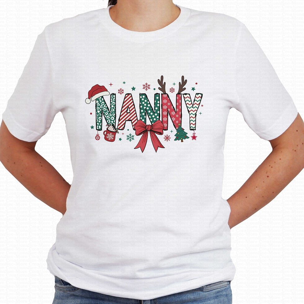 Nanny #1 Red & Green Distressed Design Women's Christmas Shirt