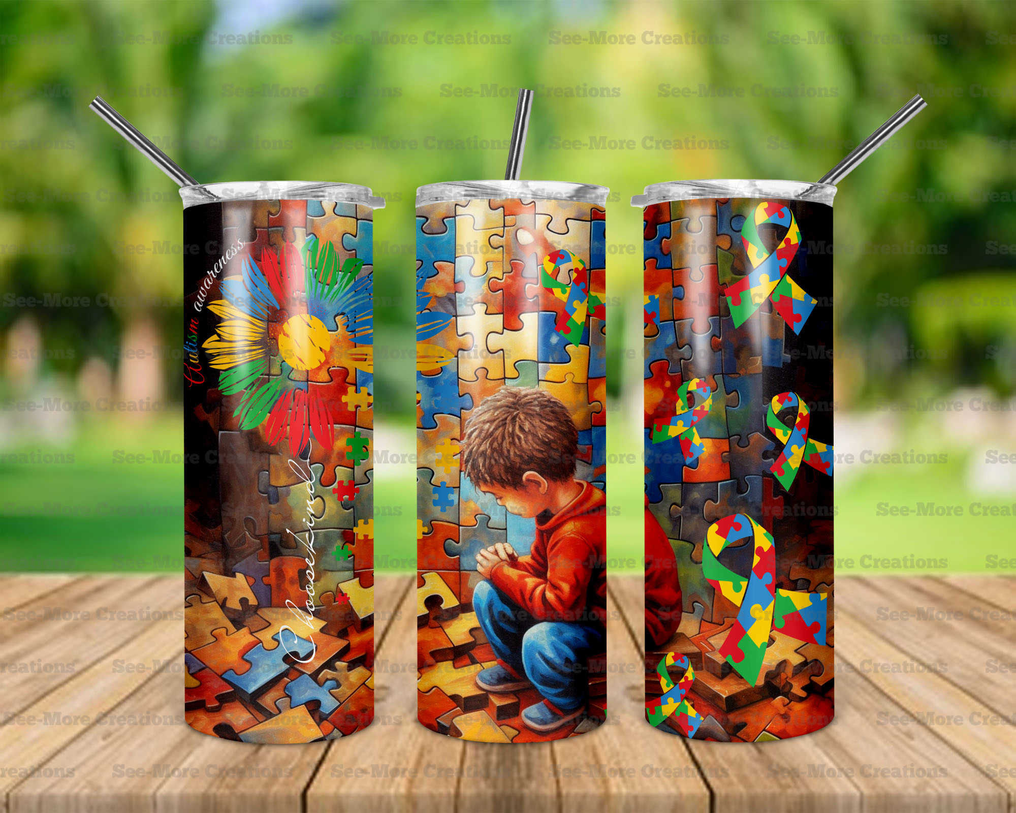 Autism Awareness #7 Skinny, Sippy & Kids Tumblers