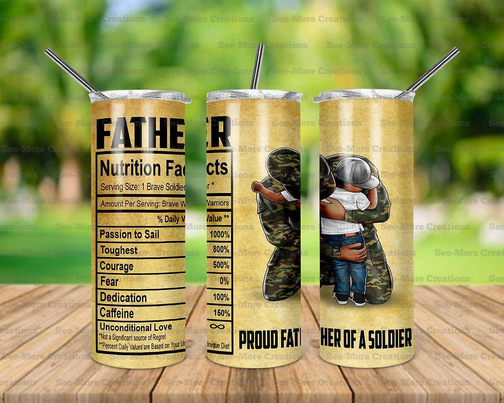Father Nutritional Facts #23 Proud Dad Of A Solider Skinny Tumbler