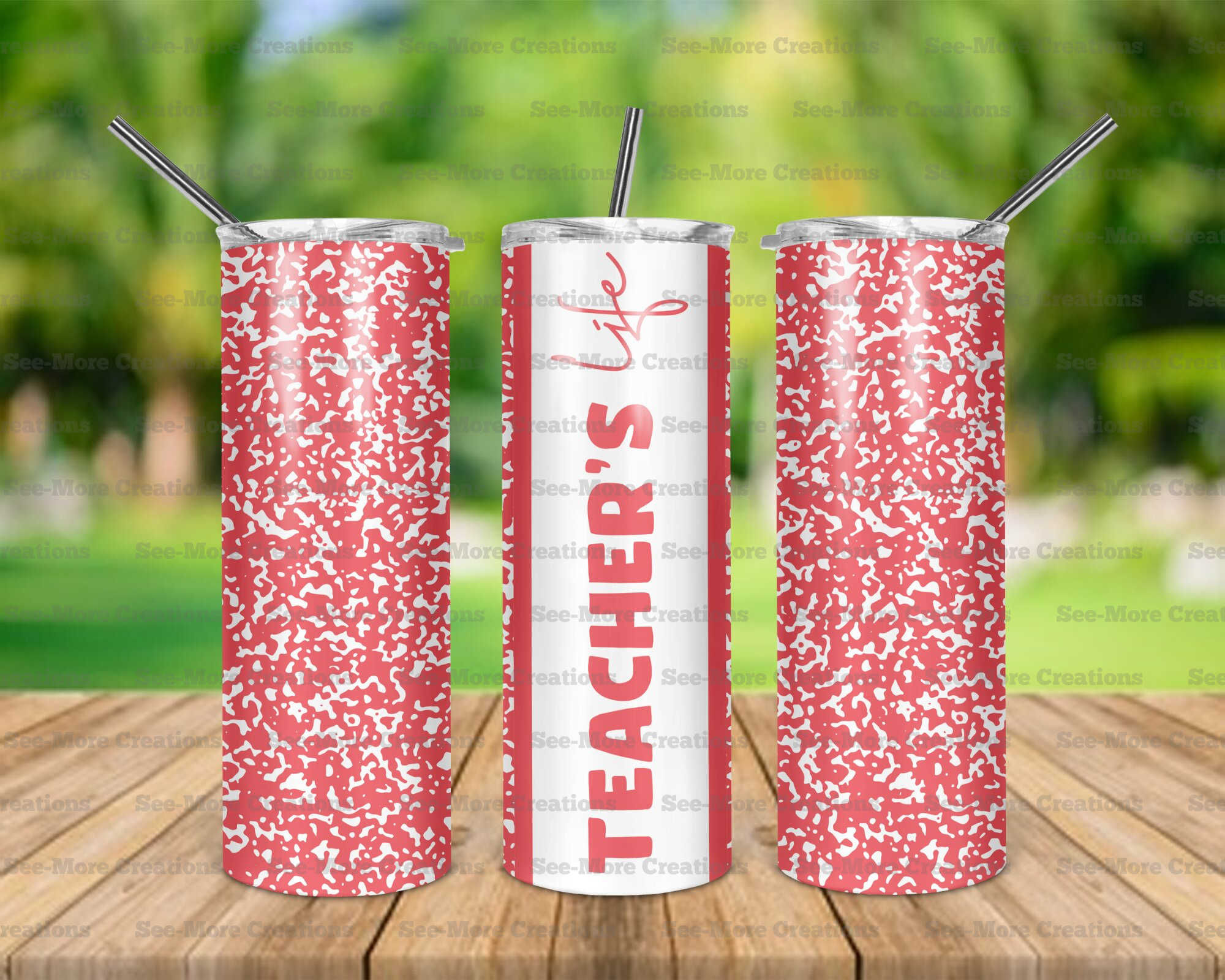 Teacher Life #24 Pink Skinny Tumbler