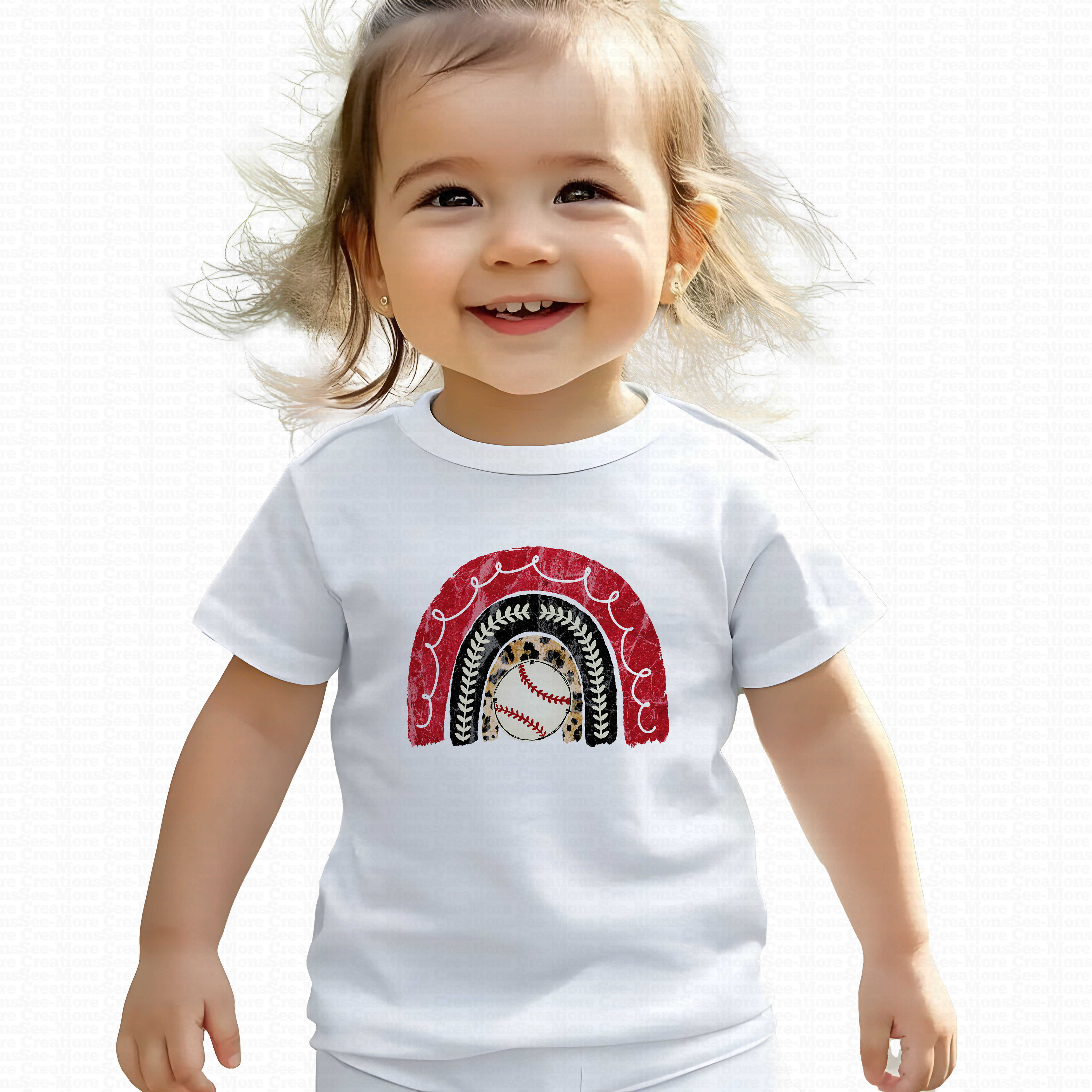 Baseball Rainbow #2 Girls Baseball Shirt