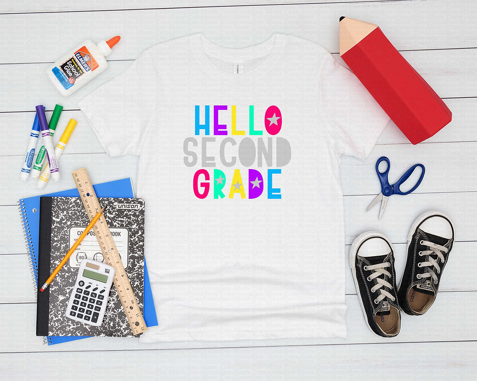 Miniatura: Hello Second Grade #3 Girls School Shirt