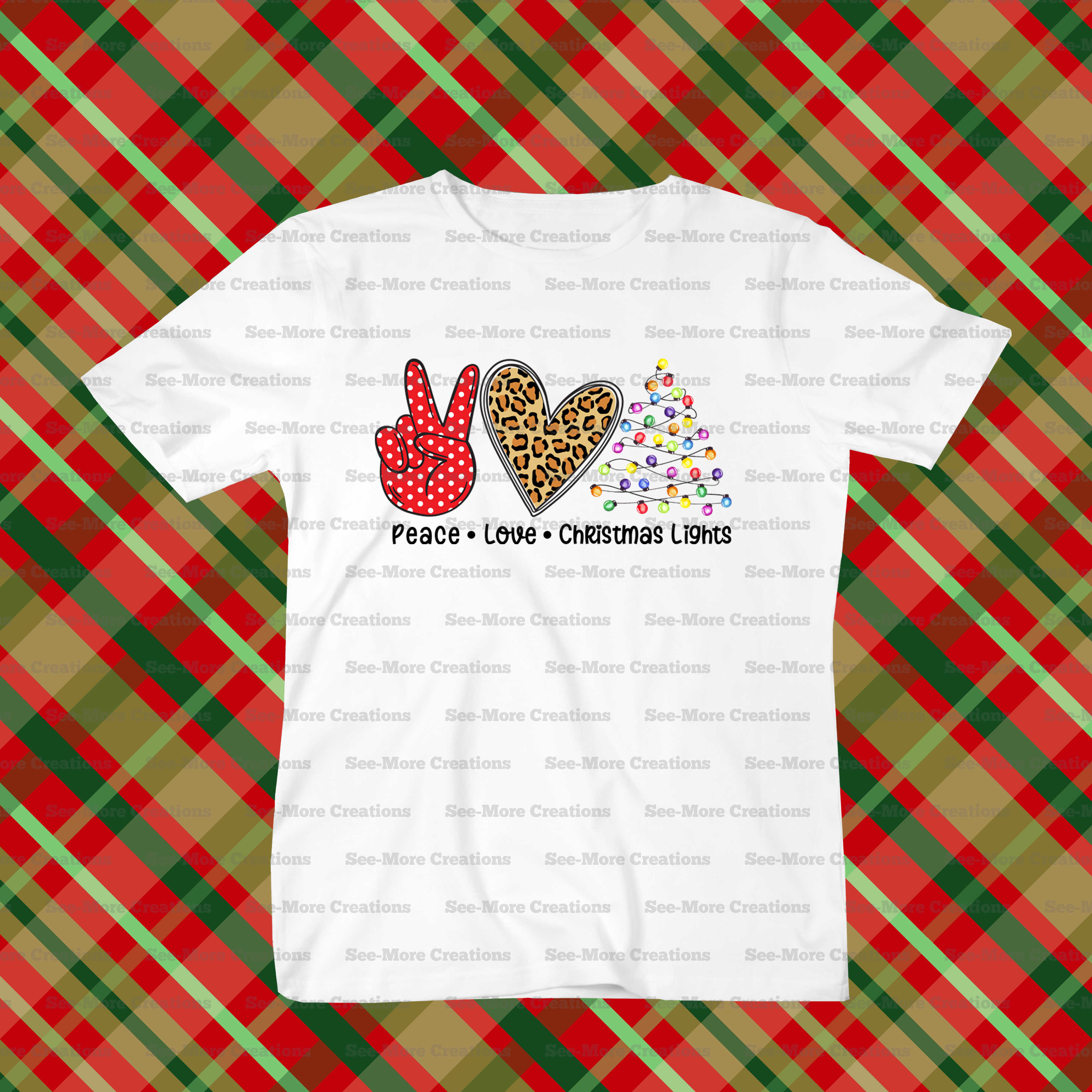 Peace Love Christmas Lights Shirt
