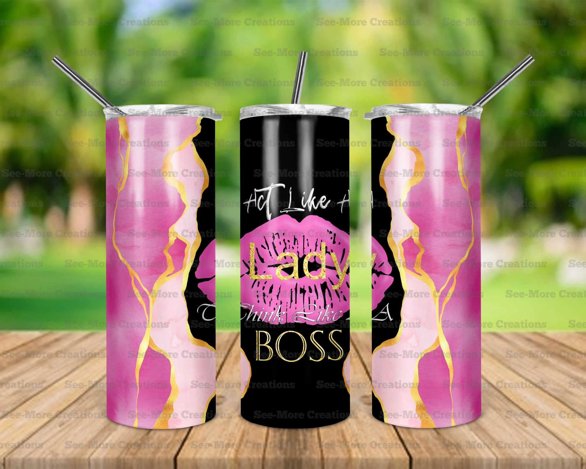 Act Like A Lady Think Like A Boss #7 Skinny Tumbler
