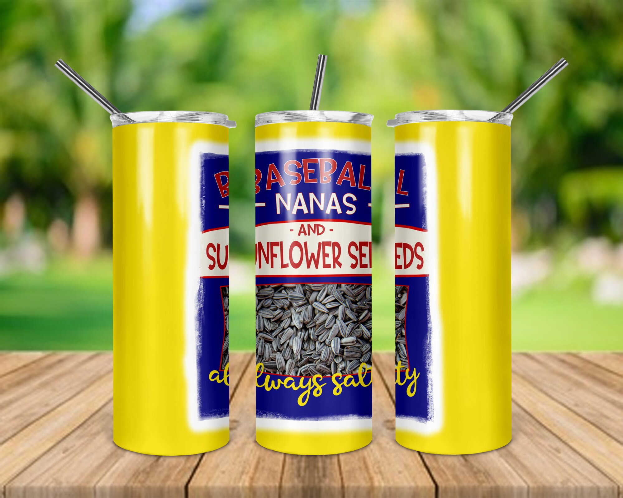 Baseball Nanas Sunflower Seeds 20 oz Skinny Tumbler