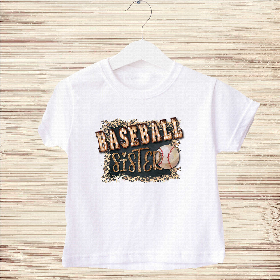 縮圖：Baseball Sister #1 Girls Leopard Print Glitter Print Baseball Shirt