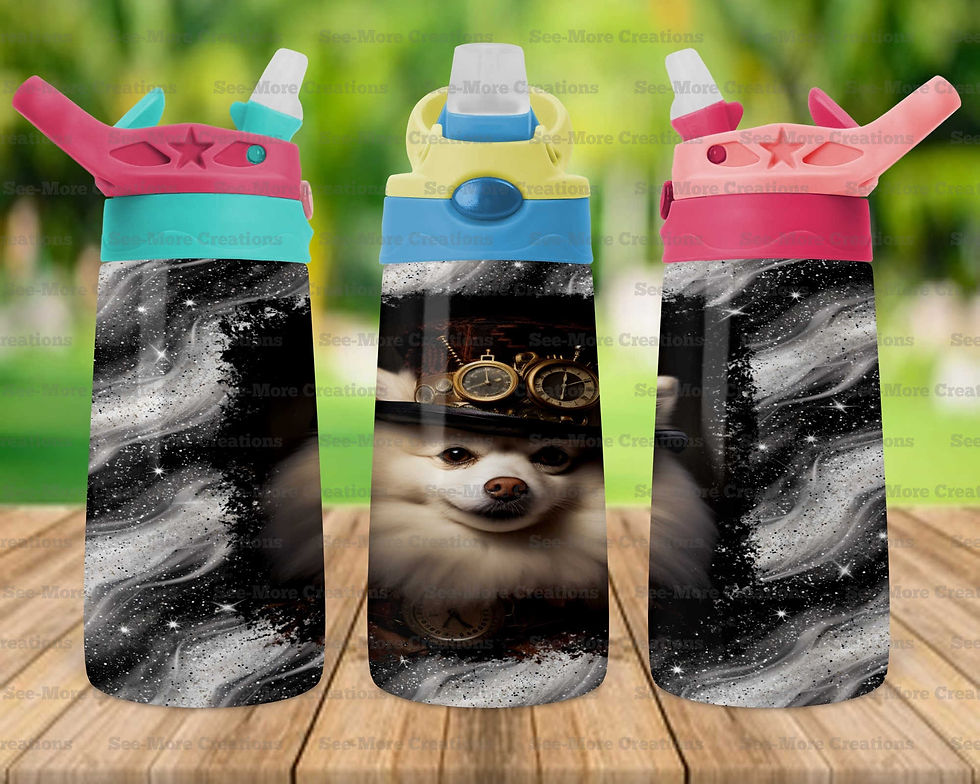 Thumbnail: American Eskimo #3 Glitter Print Skinny & Kids Tumbler