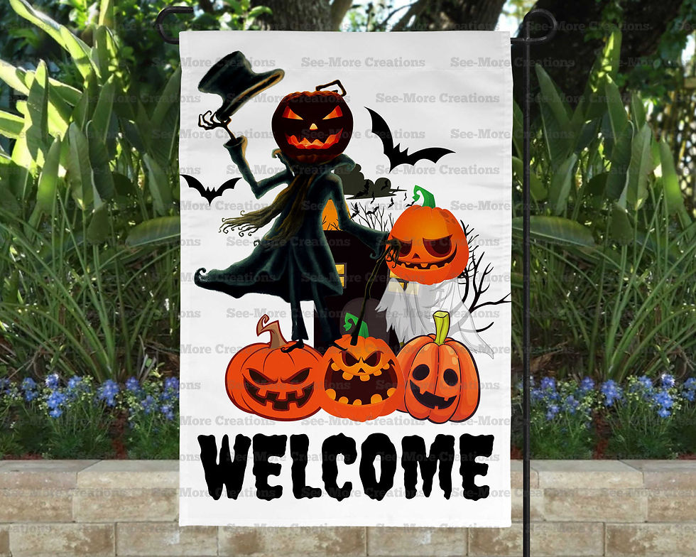 Miniatura: Halloween #36 Welcome Pumpkin Head Man Garden Flag