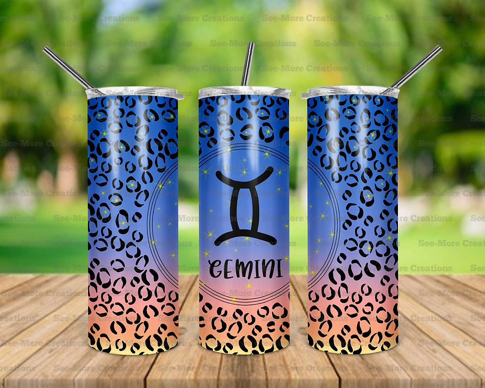 Gemini #3 Leopard Print Skinny Tumbler