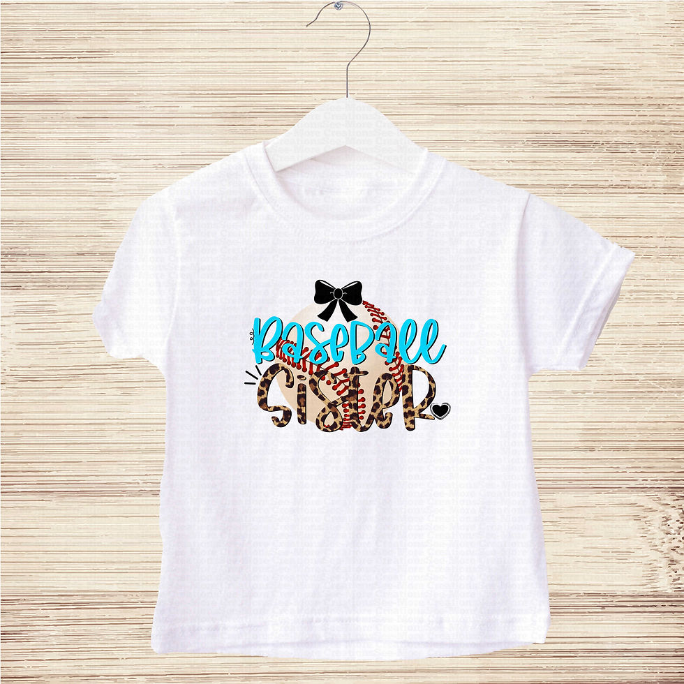 Thumbnail: Baseball Sister #7 Girls Leopard Print Baseball Shirt