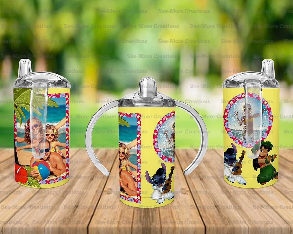 Thumbnail: Lilo & Stitch #20 Personalize Add Your Picture Skinny, Sippy & Kids Tumblers
