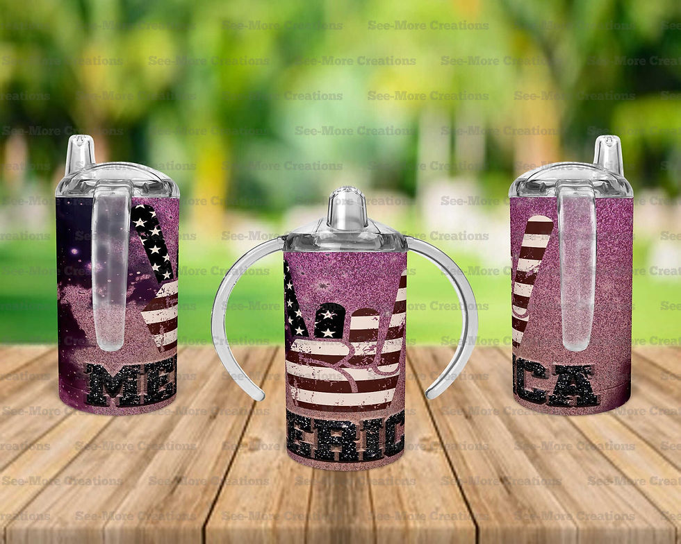 Thumbnail: Merica #3 American Flag Glitter Print Skinny, Sippy & Kids Tumblers