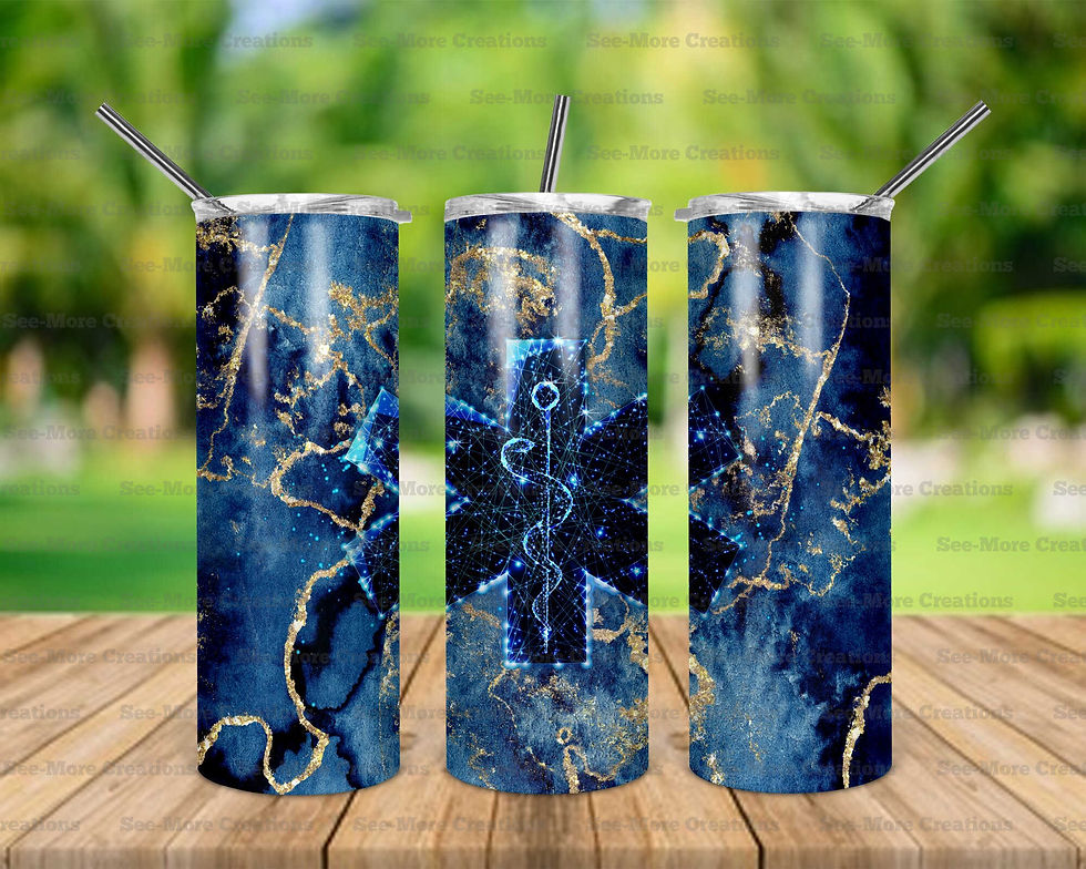 Paramedic #1 Glitter Print Skinny Tumbler