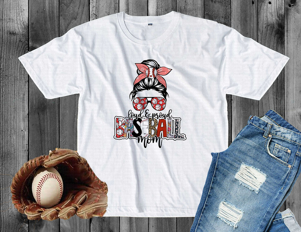 Thumbnail: Loud & Proud Baseball Mom #5 Women's Messy Bun Baseball Shirt