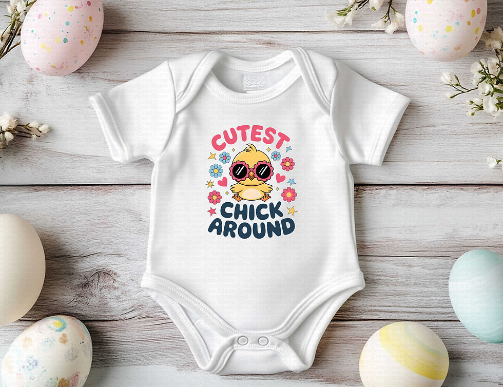 Miniatura: Cutest Chick Around #4 Girls Easter Bodysuit