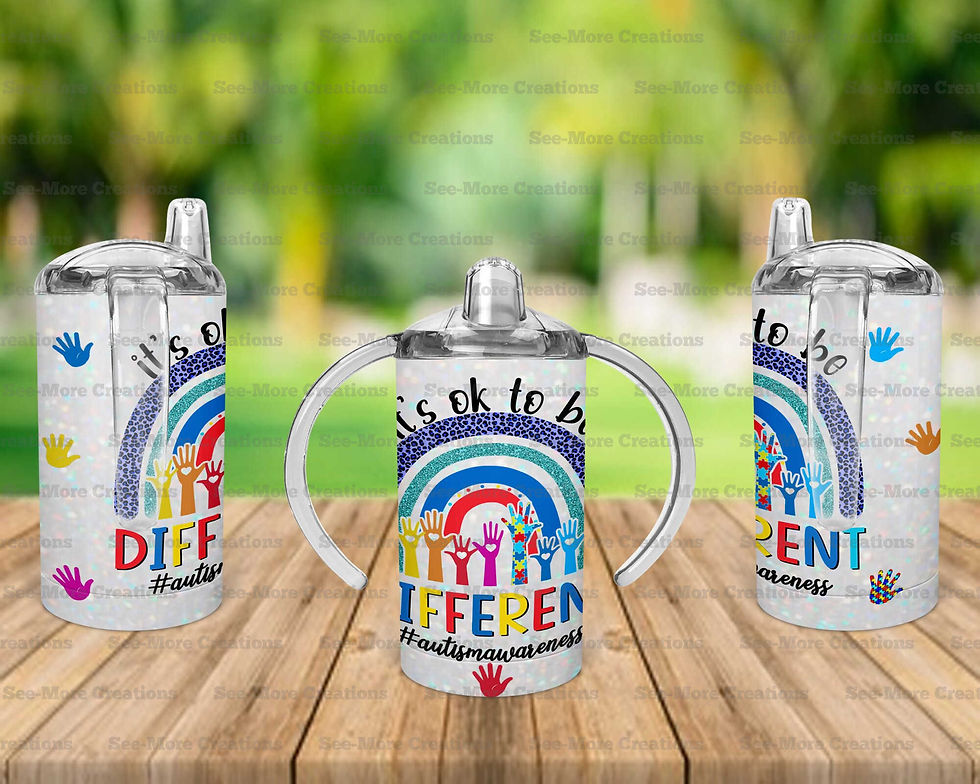 Thumbnail: It's Okay To Be Different #2 Glitter Print Skinny, Sippy & Kids Tumblers