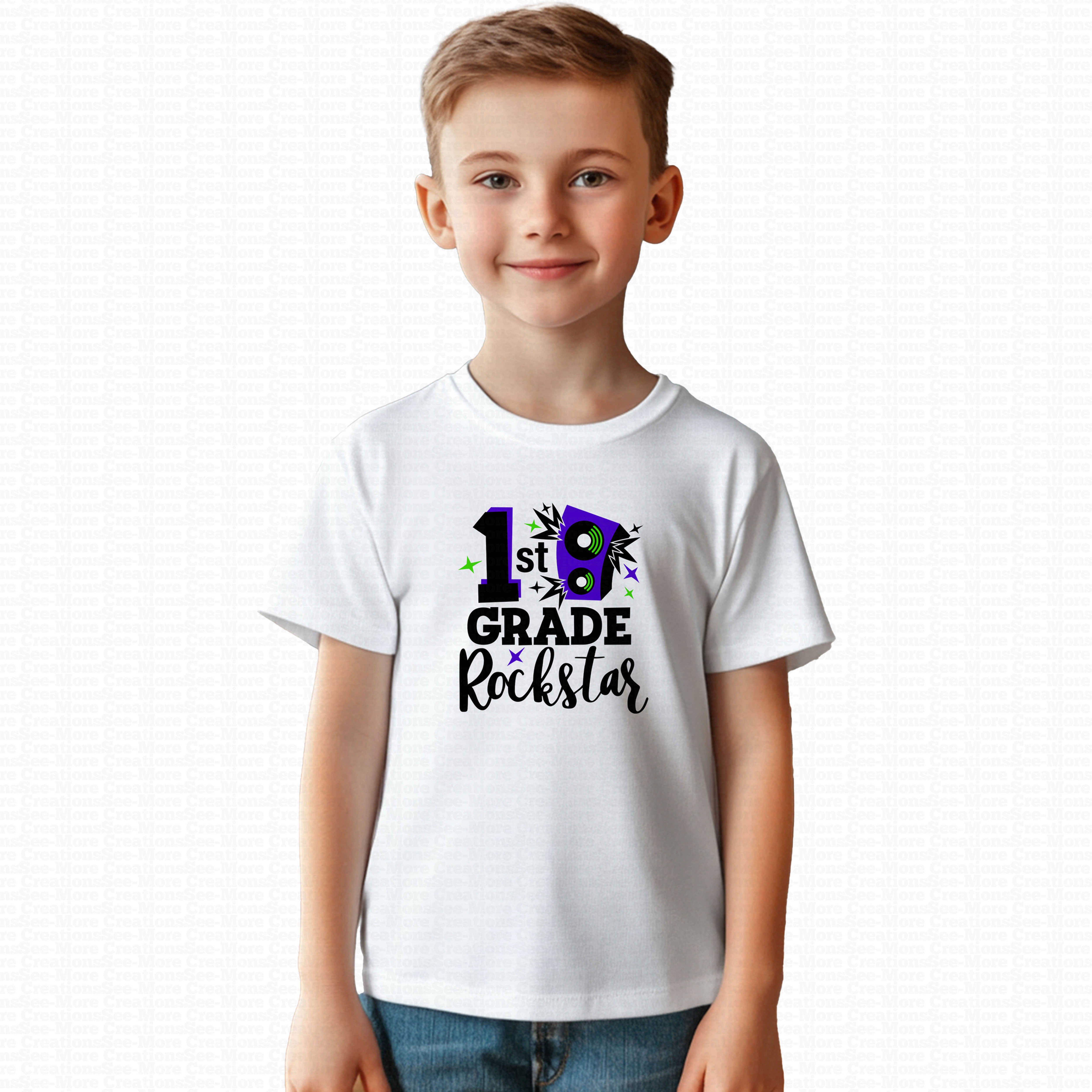First Grade Rockstar #1 Boys Or Girls School Shirt