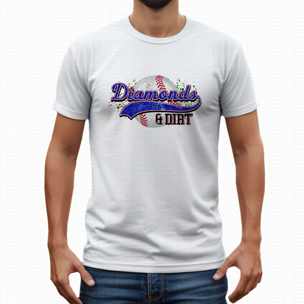 Diamonds & Dirt #1 Men Or Women's Baseball Shirt