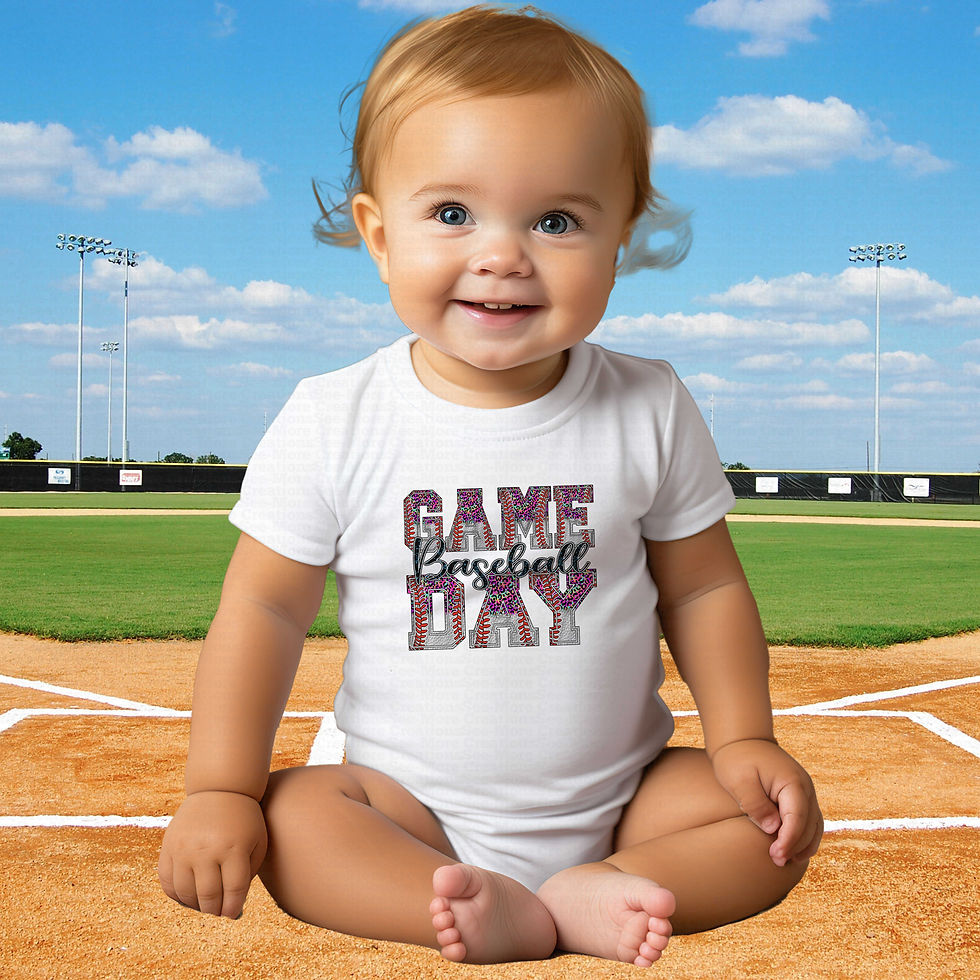 Thumbnail: Game Day #1 Girls Colorful Leopard Print Baseball Bodysuit