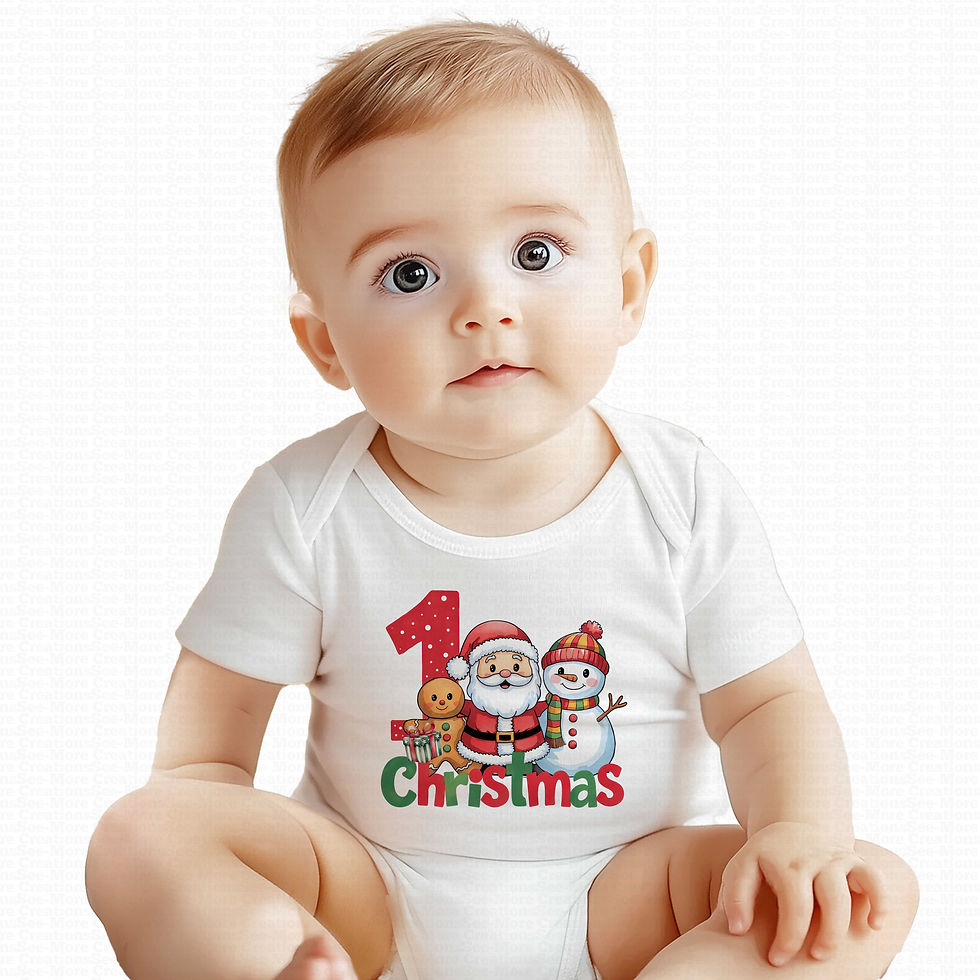 First Christmas #8 Boys Or Girls Santa & Friends Christmas Bodysuit