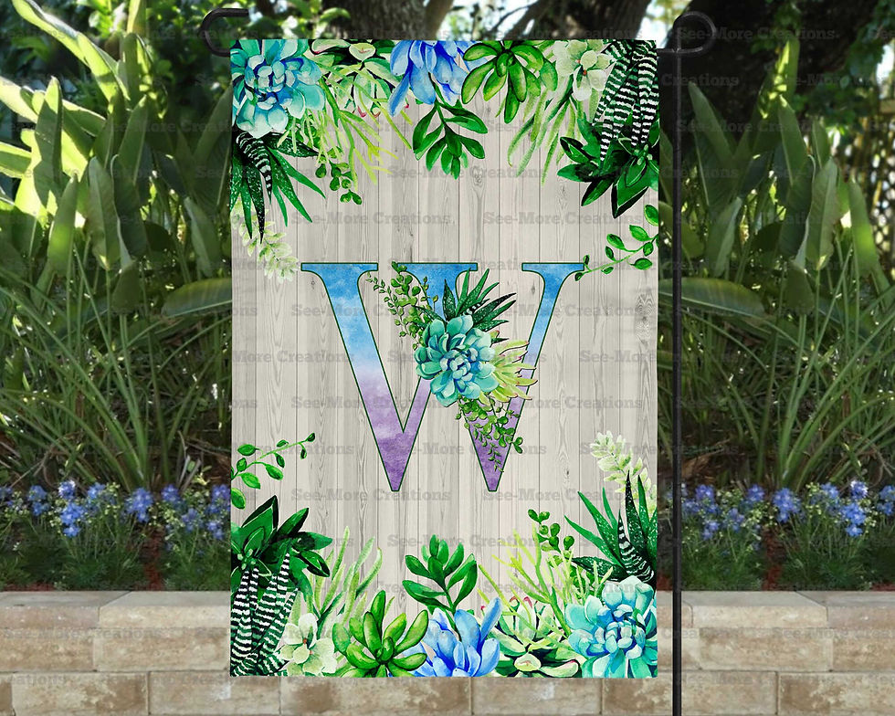 Thumbnail: Succulents Monogram Garden Flag N-Z