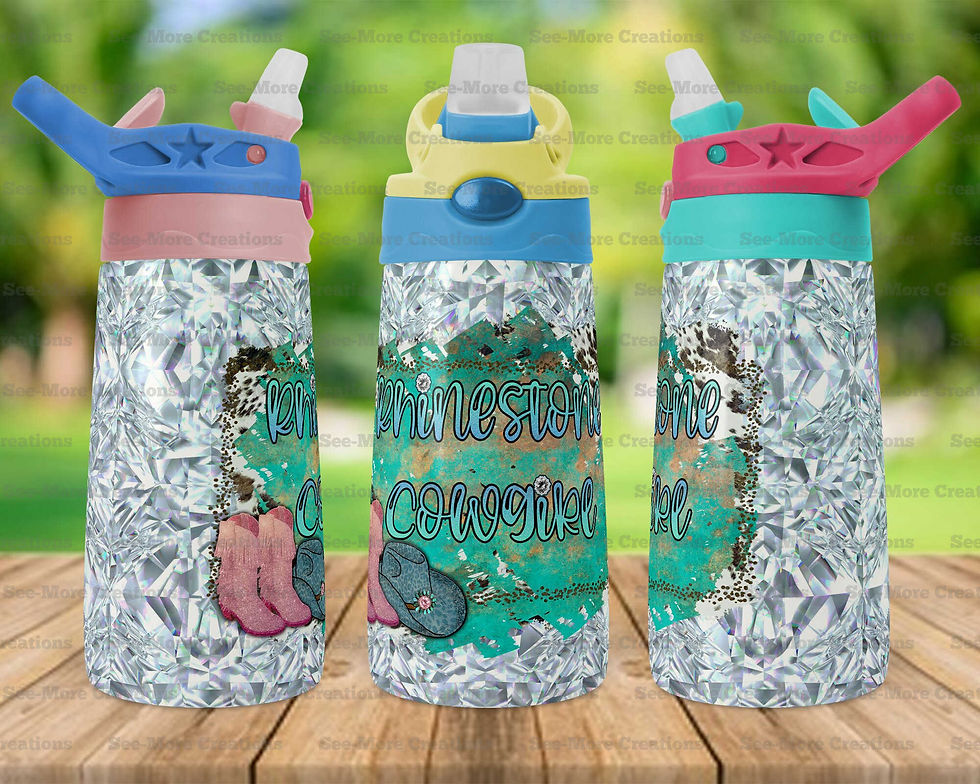 Thumbnail: Rhinestone Cowgirl #2 Glitter Print Skinny, Sippy & Kids Tumblers