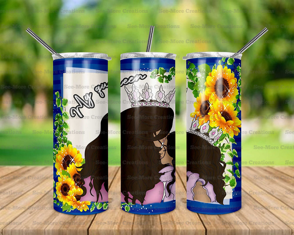 My Queen Girl Kissing Mom #3 Skinny Tumbler