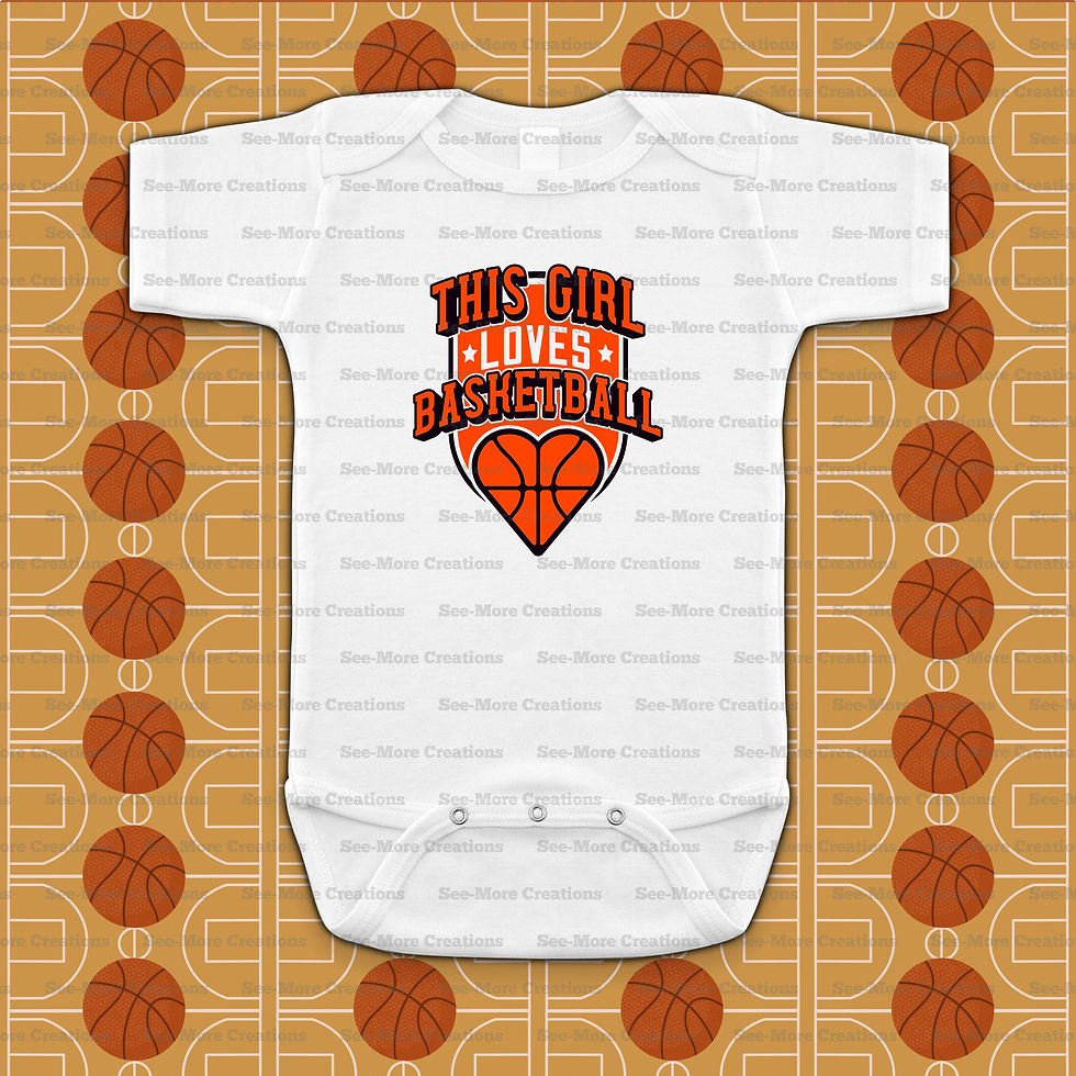 Thumbnail: This Girl Loves Basketball #1 Bib, Jumper & Shirt