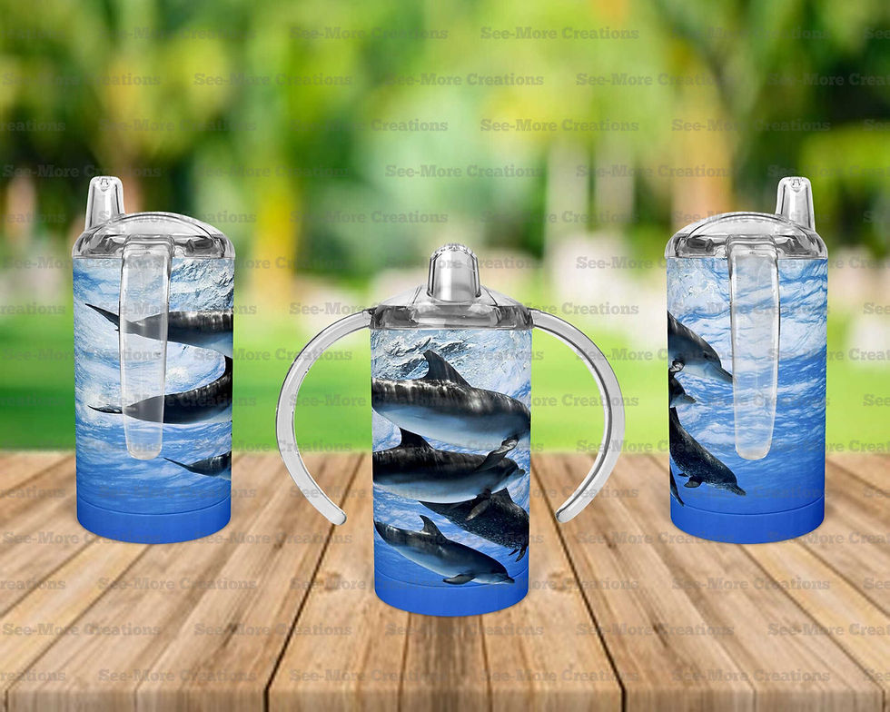 縮圖：Dolphin #1 Swimming In A Pod Skinny, Sippy & Kids Tumblers