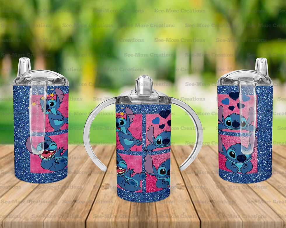 Thumbnail: Stitch #14 Glitter Print Skinny, Sippy & Kids Tumblers