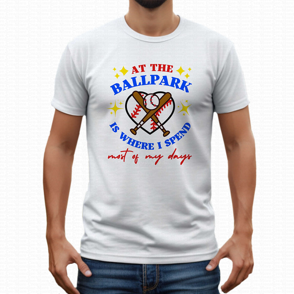 At The Ballpark Is Where I Spend Most Of My Days #1 Men & Women's Baseball Shirt