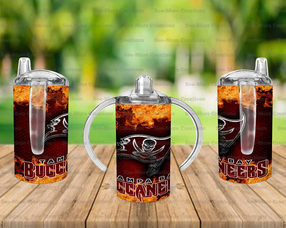 Thumbnail: Tampa Bay Buccaneers #2 Flames Skinny, Sippy & Kids Tumblers