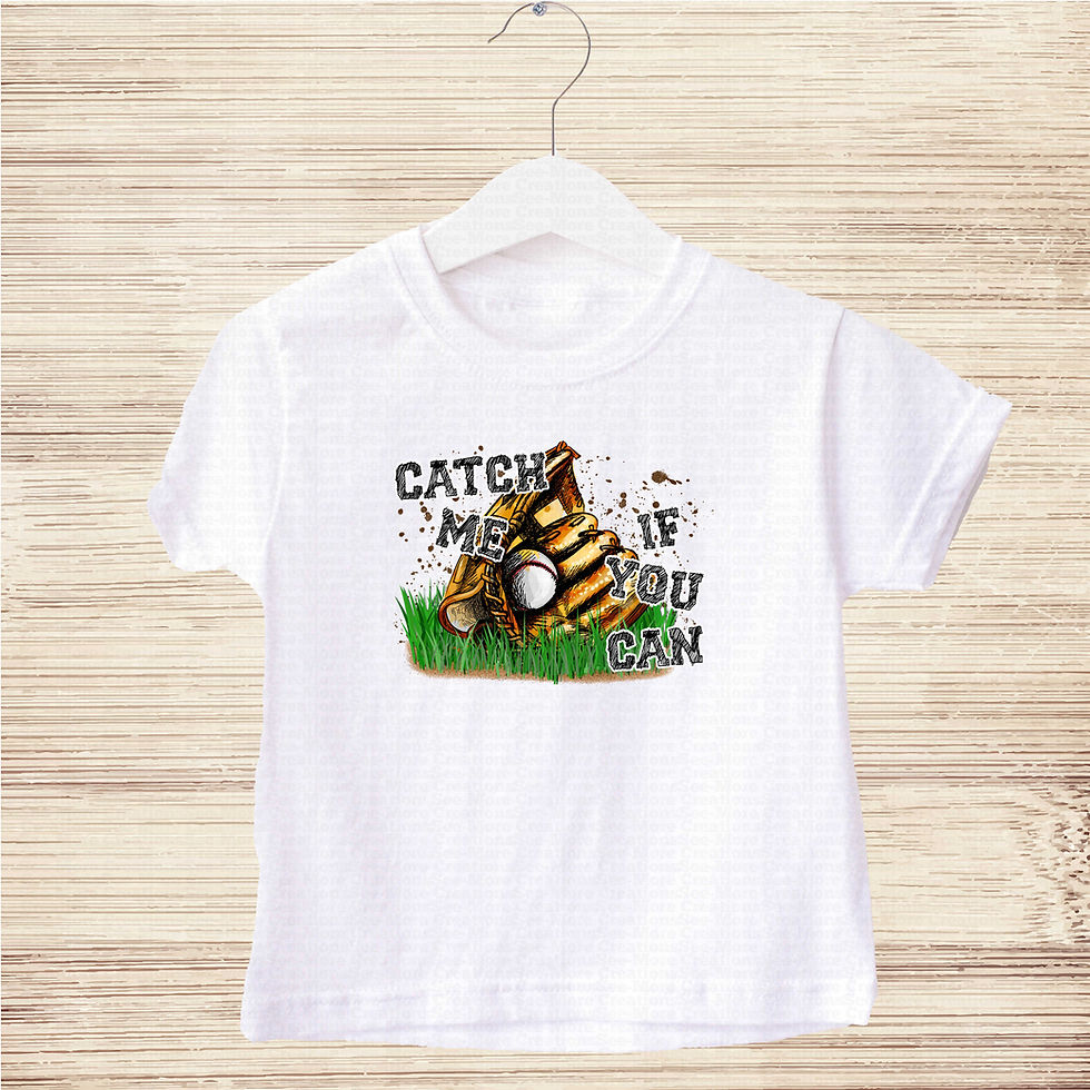 Miniatura: Catch Me If You Can #1 Boys Or Girls Baseball Shirt