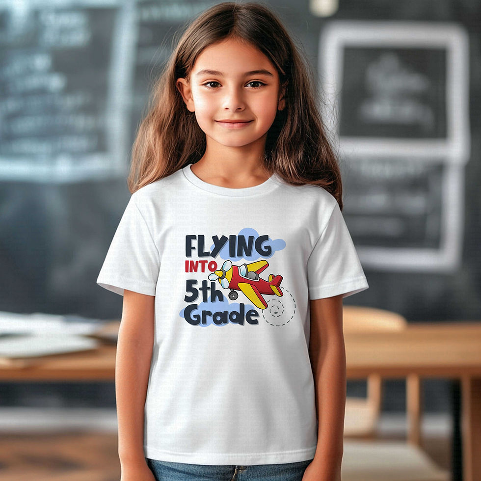 Thumbnail: Flying Into Fifth Grade #1 Boys Or Girls School Shirt