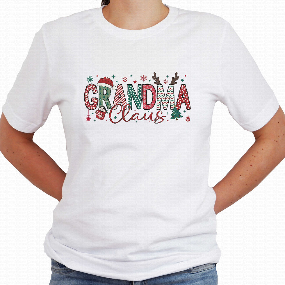 Grandma Claus #9 Red & Green Distressed Design Women's Christmas Shirt