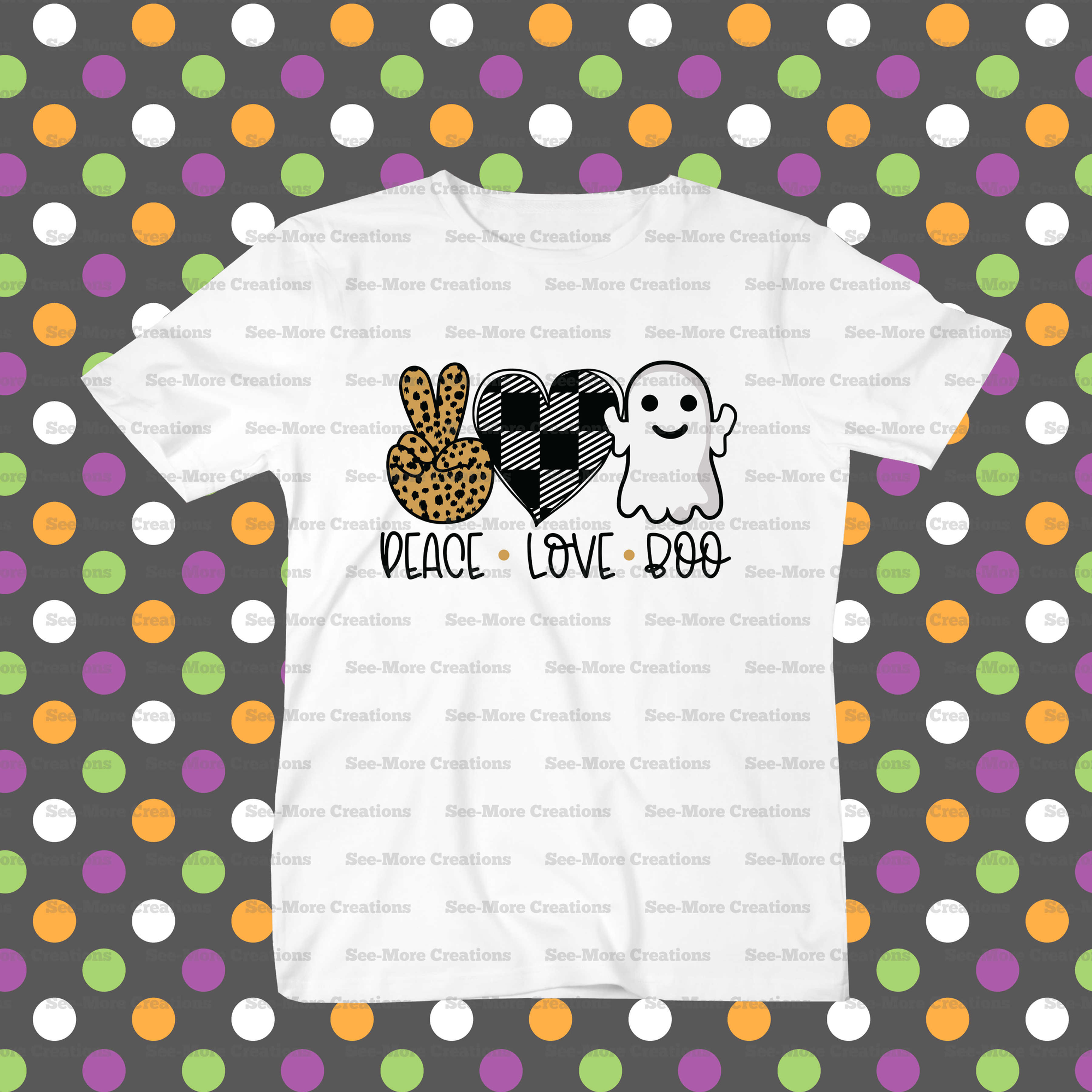 Peace Love Boo #2 Halloween Toddler & Kids Shirt