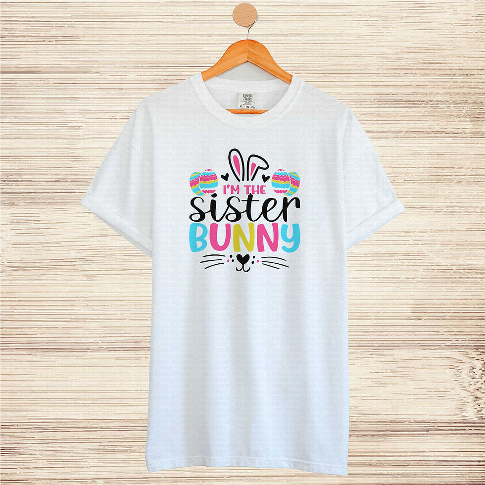 Thumbnail: I'm The Sister Bunny #5 Women's Colorful Easter Shirt
