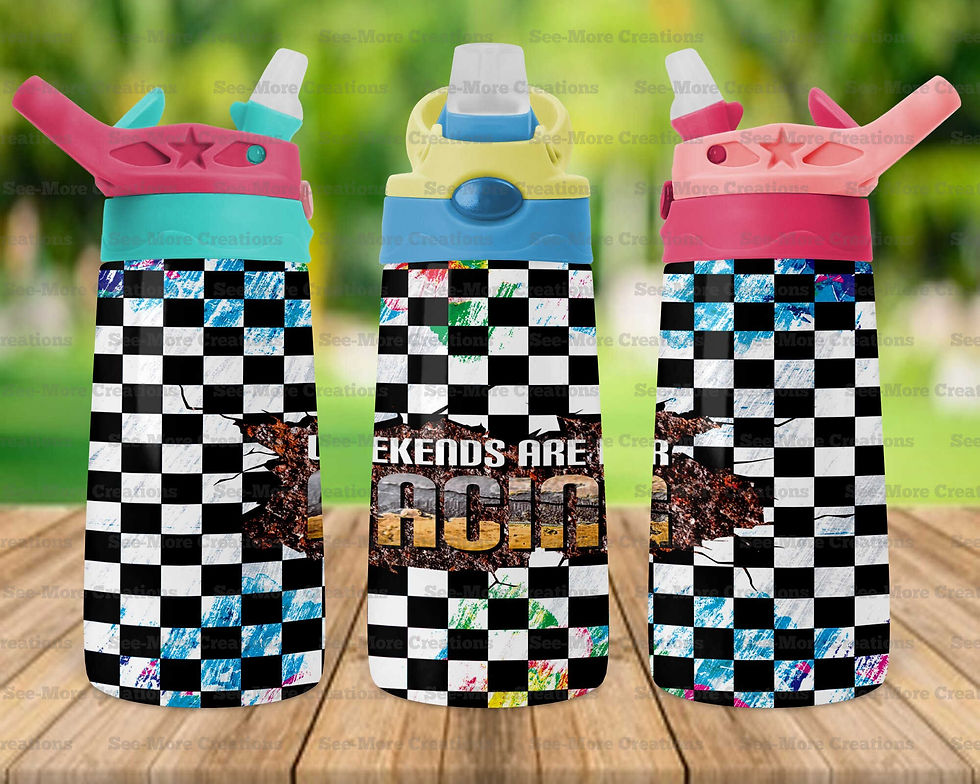 Thumbnail: Weekends Are For Racing #1 Skinny, Sippy & Kids Tumblers