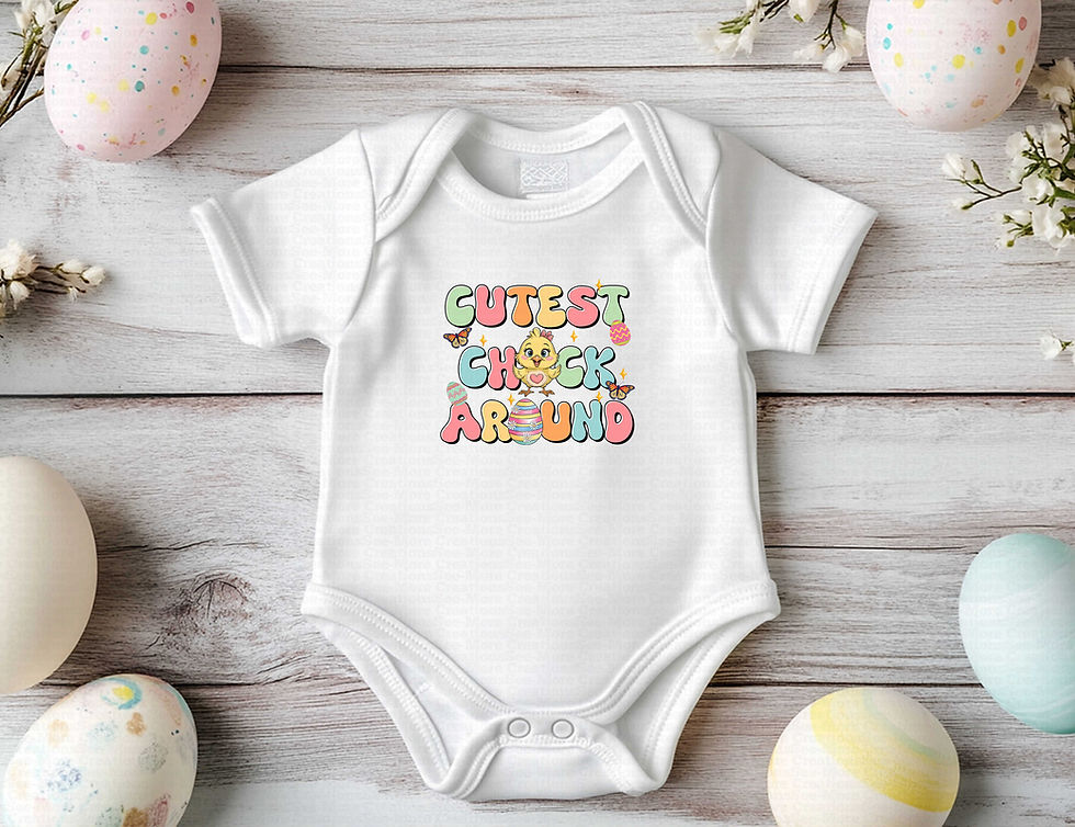 Miniatura: Cutest Chick Around #3 Girls Easter Bodysuit