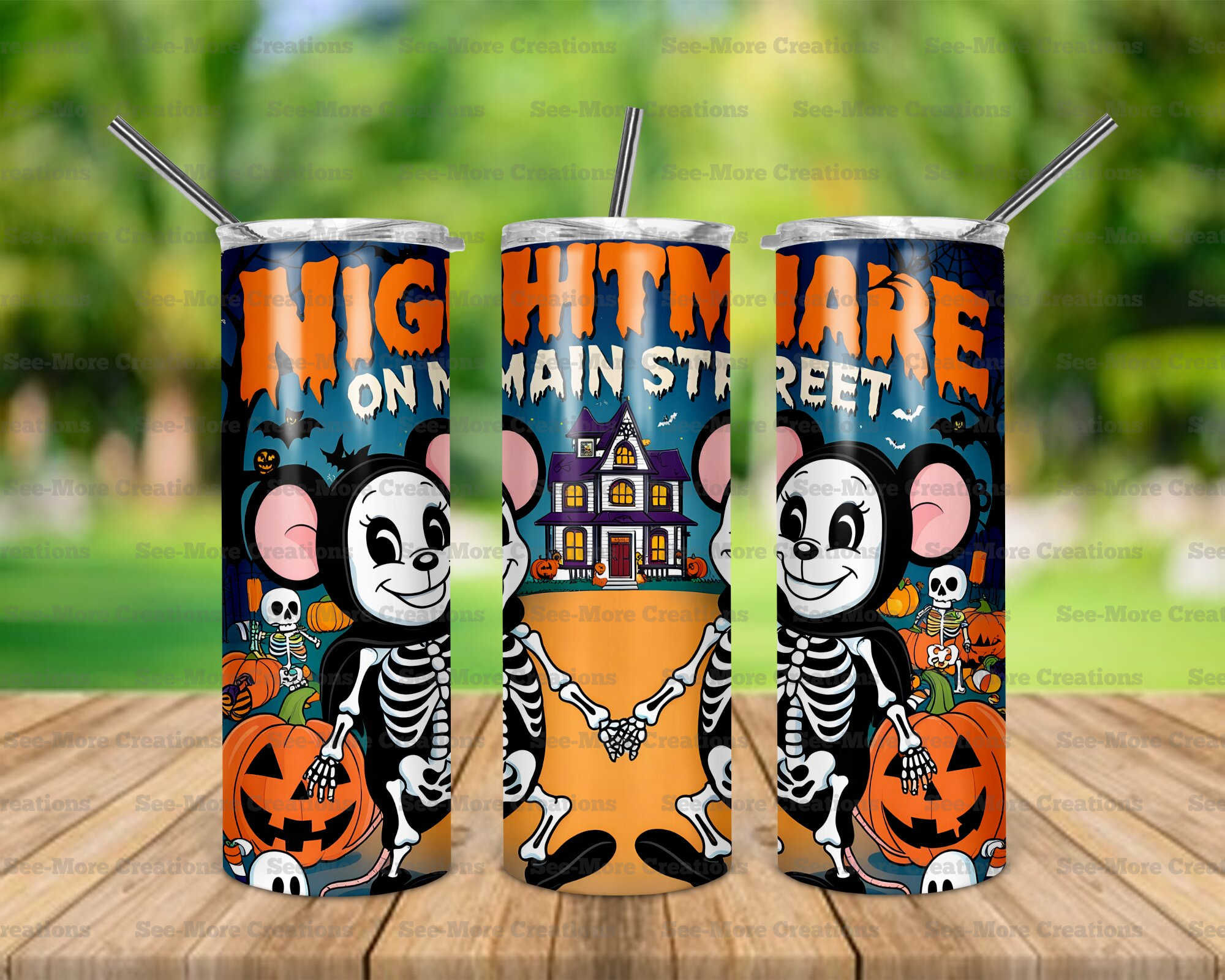Mr. & Mrs. Mouse Skeletons #3 Halloween Skinny, Sippy & Kids Tumblers